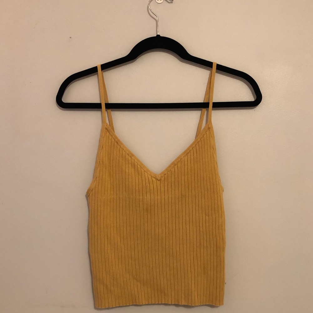 Yellow cropped tank top